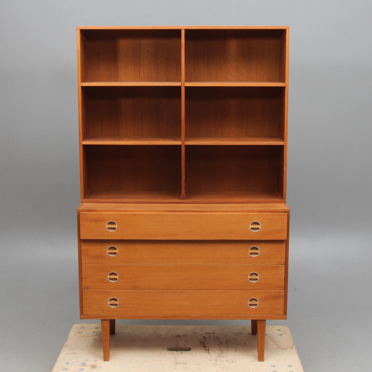 BOKHYLLA, med byråsektion, teak, Bräntorps, 1950/60-tal.