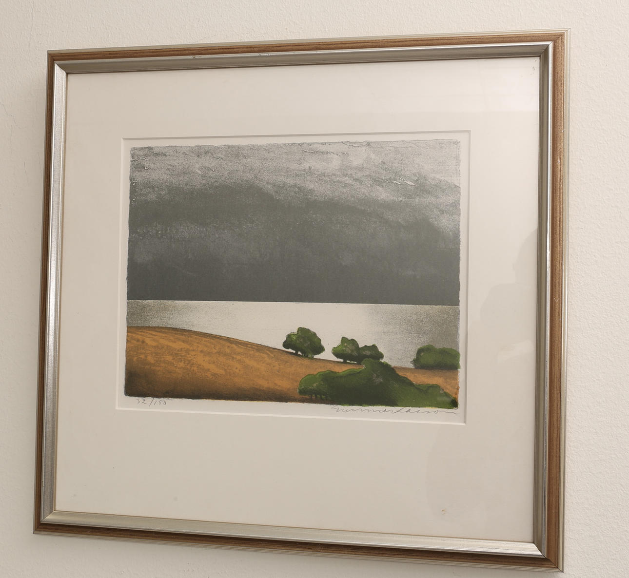 GUNNAR LARSON. Färglitografi, landskap, signerad och numrerad 32/150.