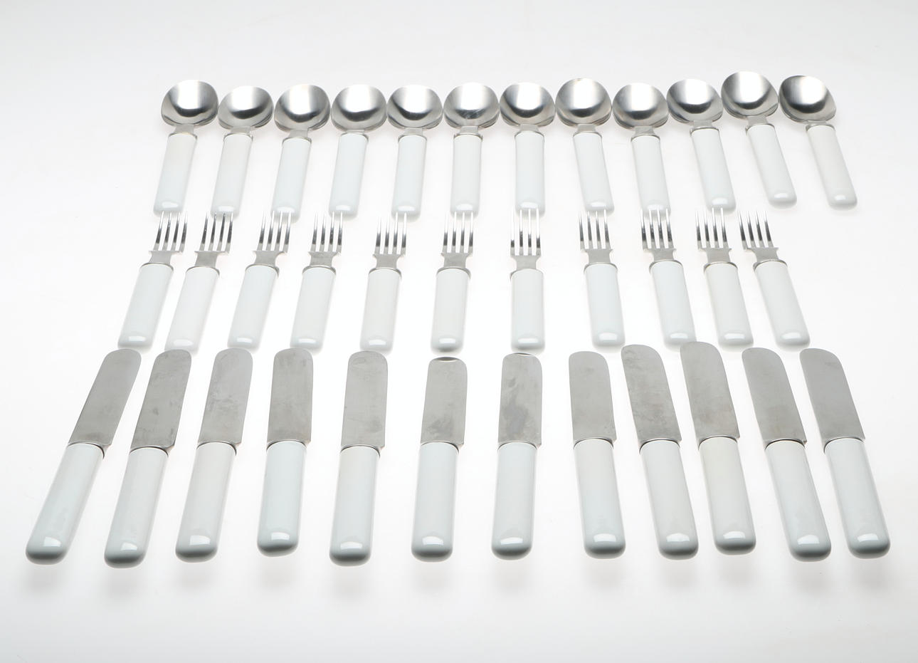 BESTICK, 35 delar, rostfritt stål och stengods, Signe Persson Melin, Boda Nova, 1900-talets andra hälft.