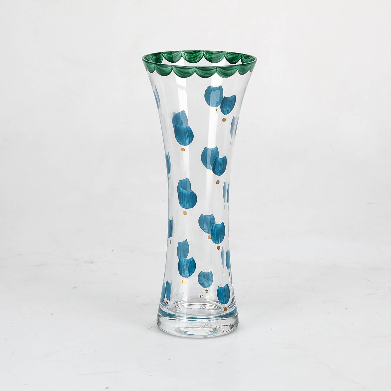 ANNE NILSSON. Eine Glasvase, bemalt, signiert AN. EISCREME.