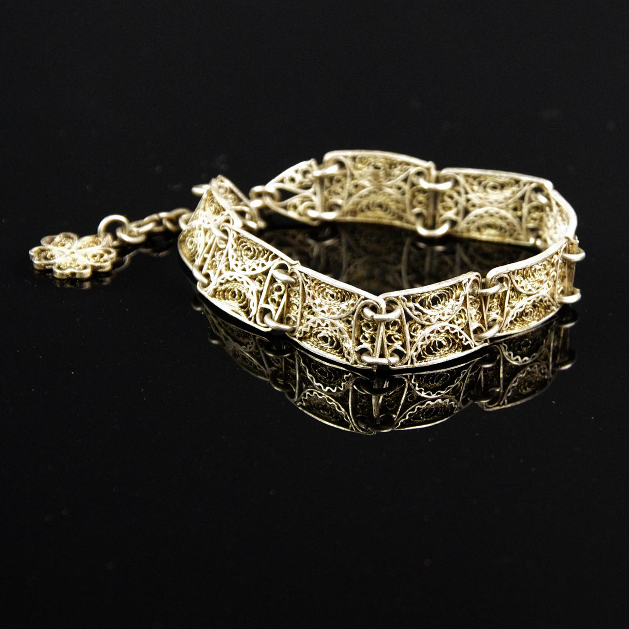 ARMBAND, filigranarbete, silver.