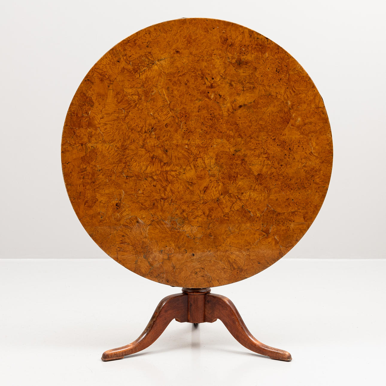 FOLDING TABLE, all-root veneered board, Mälardalen marked: Arboga 1848.