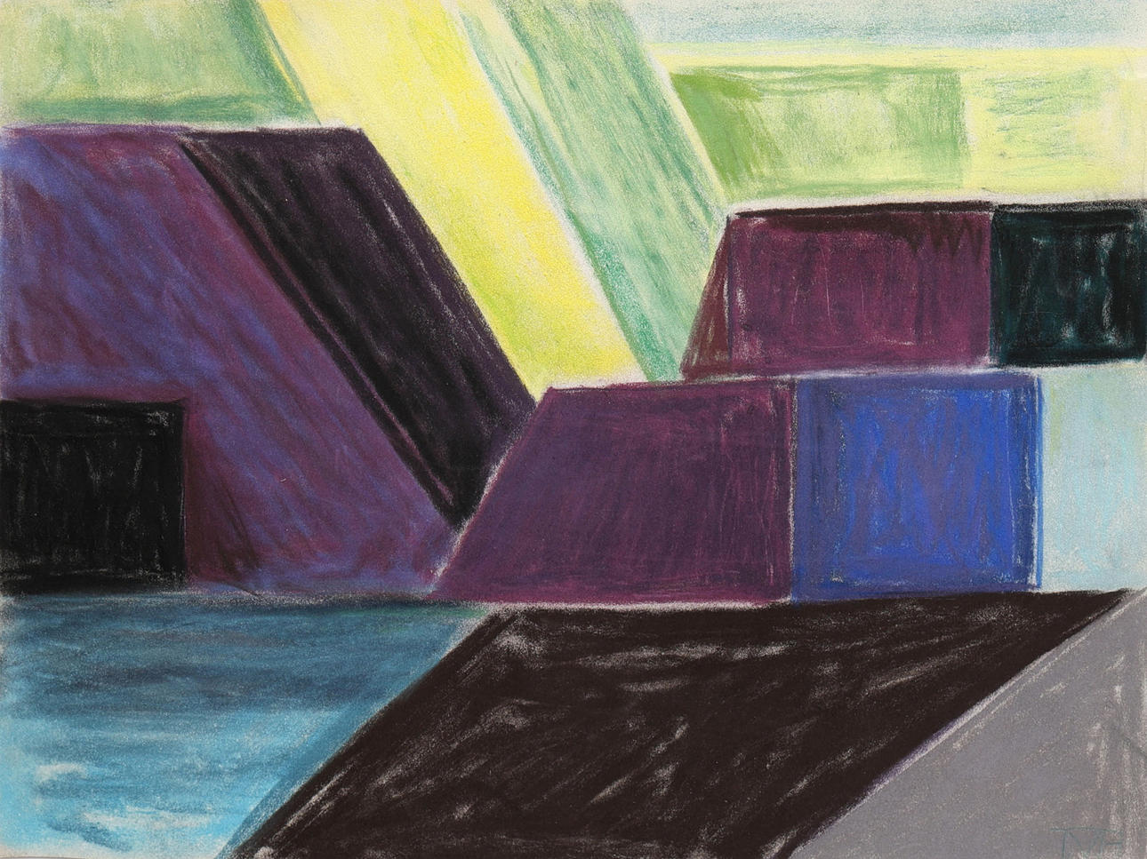 TORA VEGA HOLMSTRÖM. PASTEL, 'EDINBURGH', MONOGRAM SIGNED.