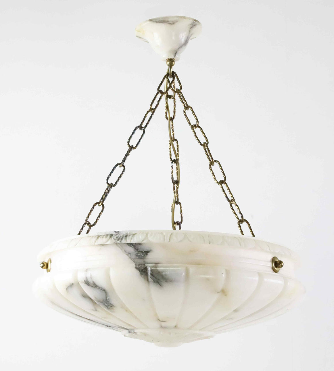 An alabaster ceiling lamp, Swedish Grace, 1920s.