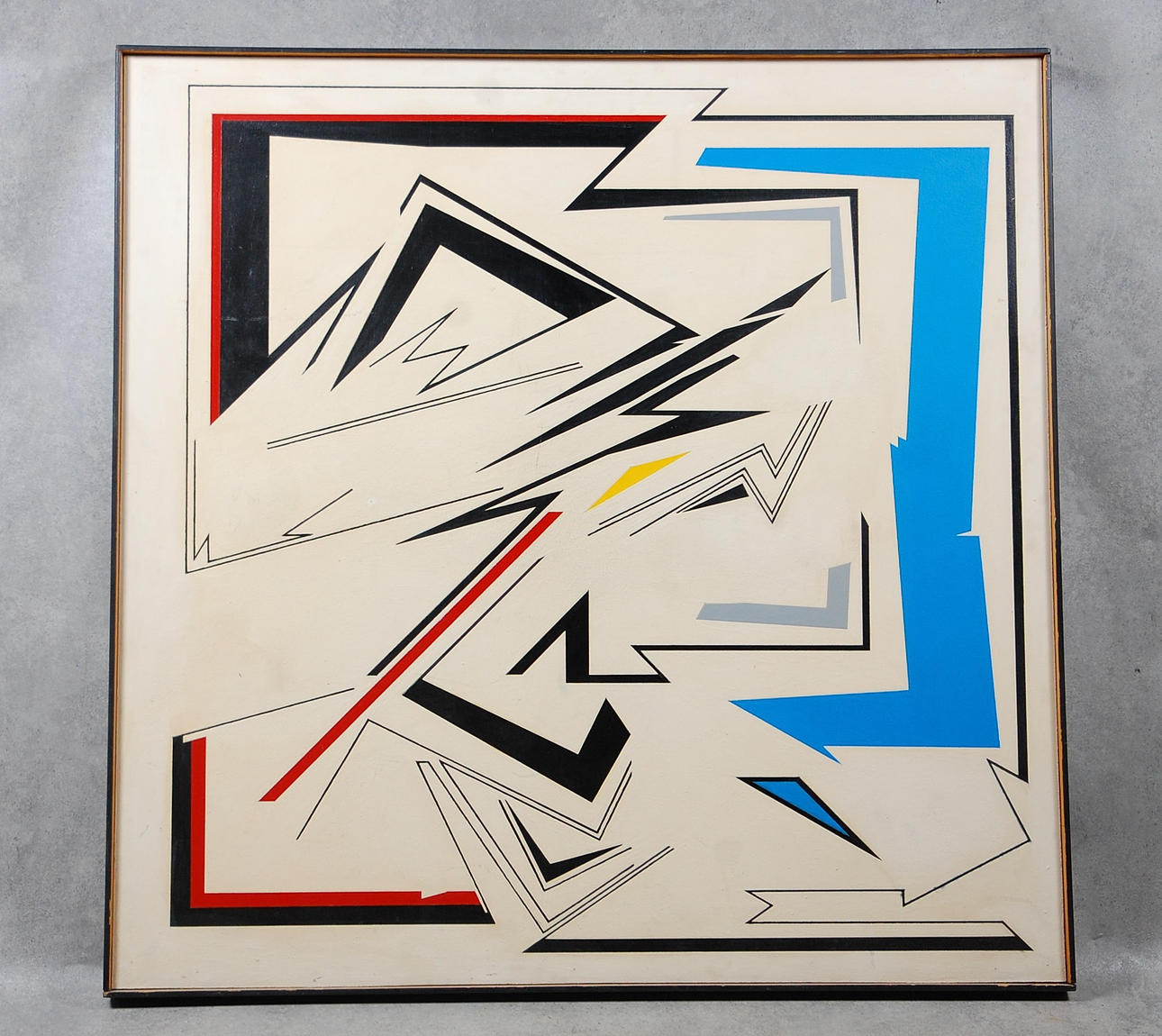 ARNE HEUSER. olja på pannå, " Linje konstruktion " signerad A tergo , daterad 1973.