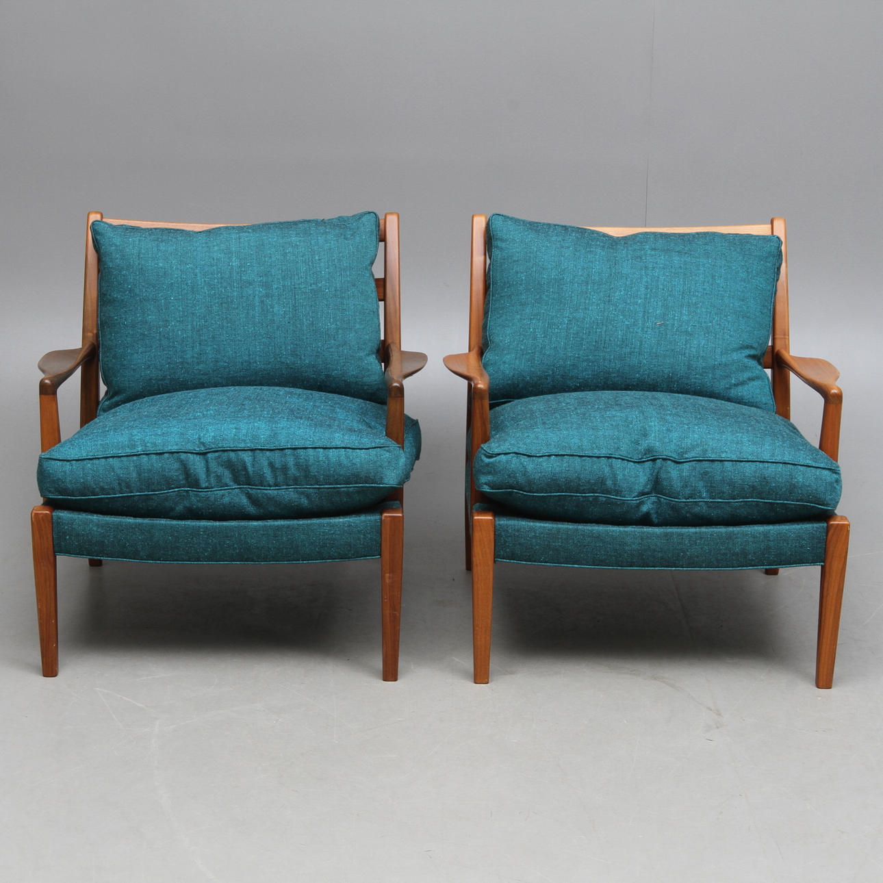 FÅTÖLJER, 2 st, "Löven". Arne Norell ,1900-tal.