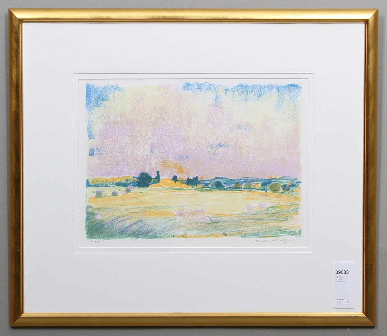 BERTIL ALMLÖF. Litografi, sign.