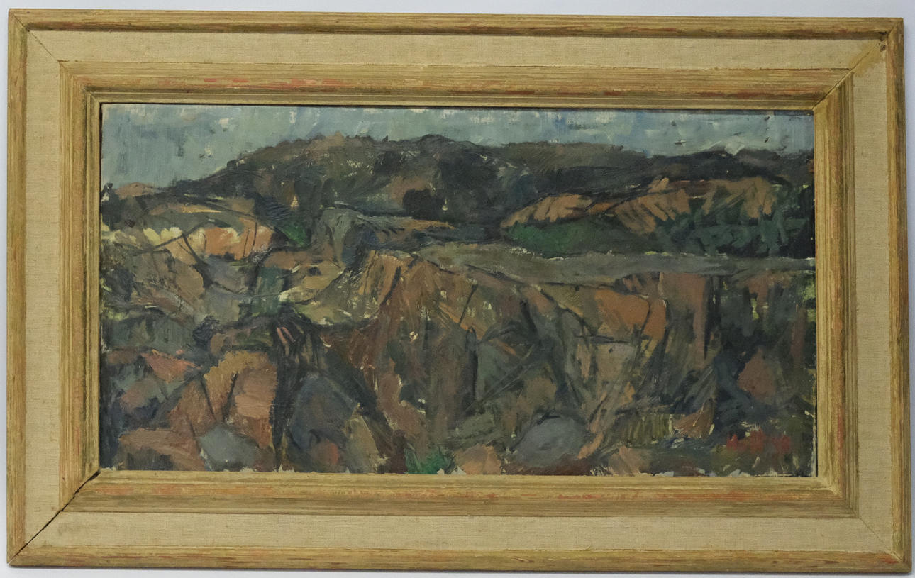 TORSTEN HULT. "KLIPPOR, BOHUSLÄN". OLJA PÅ DUK. 1948.