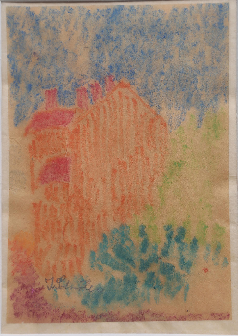 INGE SCHIÖLER(1908-1971). Färgkrita på papper, signerad I. Schiöler och daterad 1942.