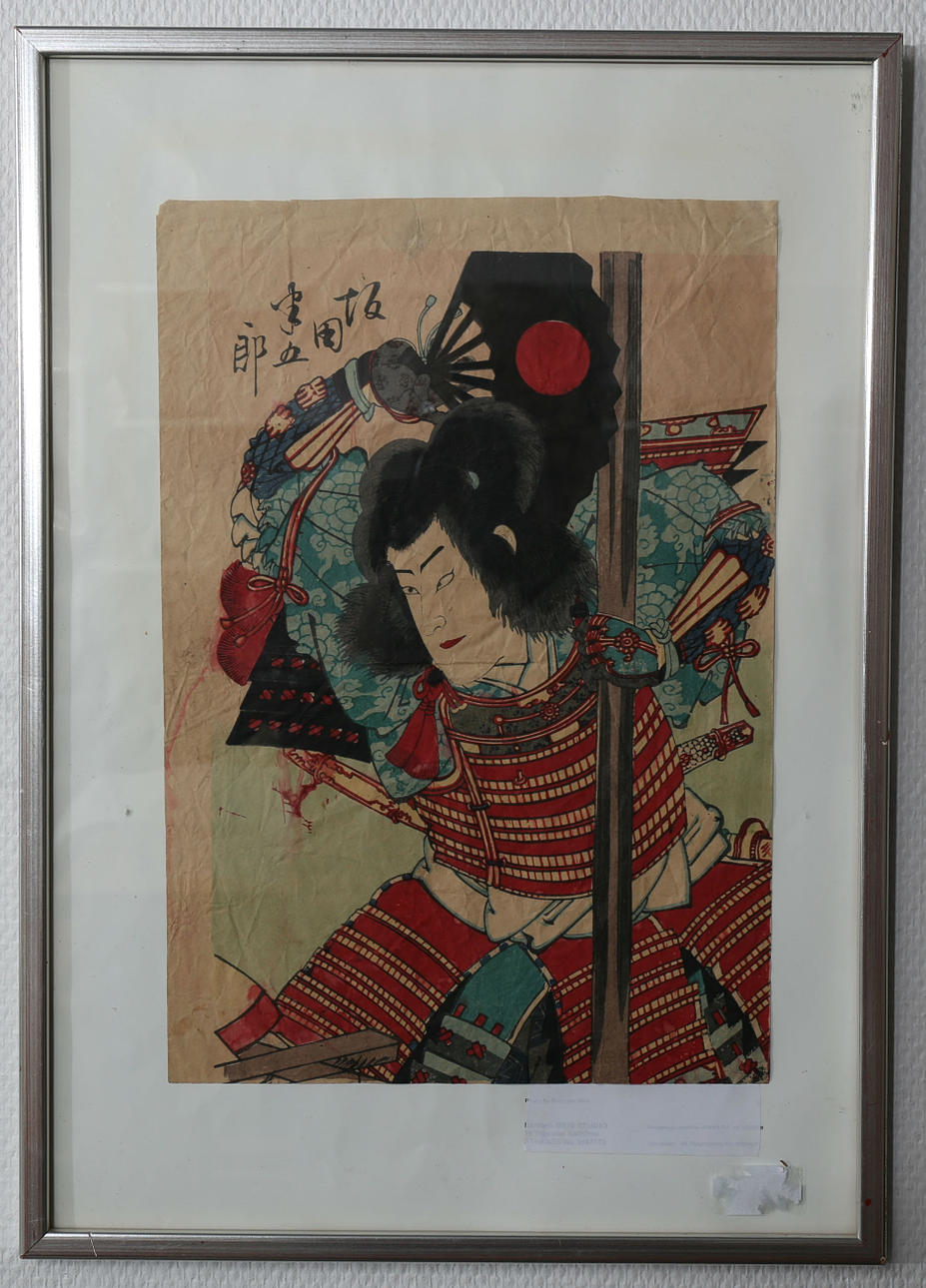 TRÄSNITT, "Momeditai Asaichi", signerad Yoshiku, 1850-1899.