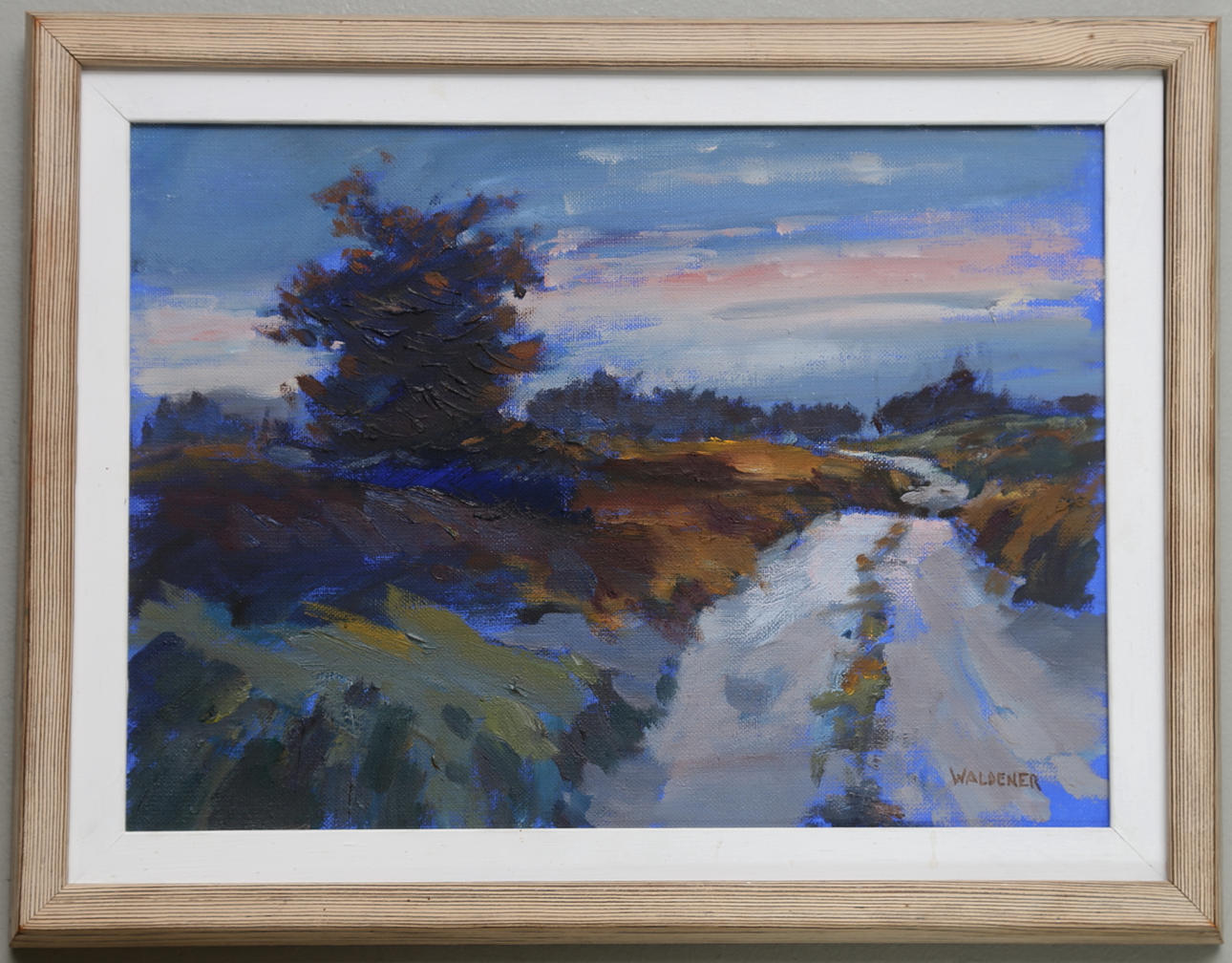 VILLE WALDENER. "Kväll på gamla vägen". Olja på duk.