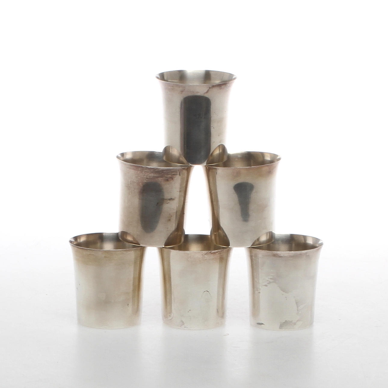 BÄGARE, 6 st. Silver, Tore Eldh, K&EC. 1900-talets andra hälft.