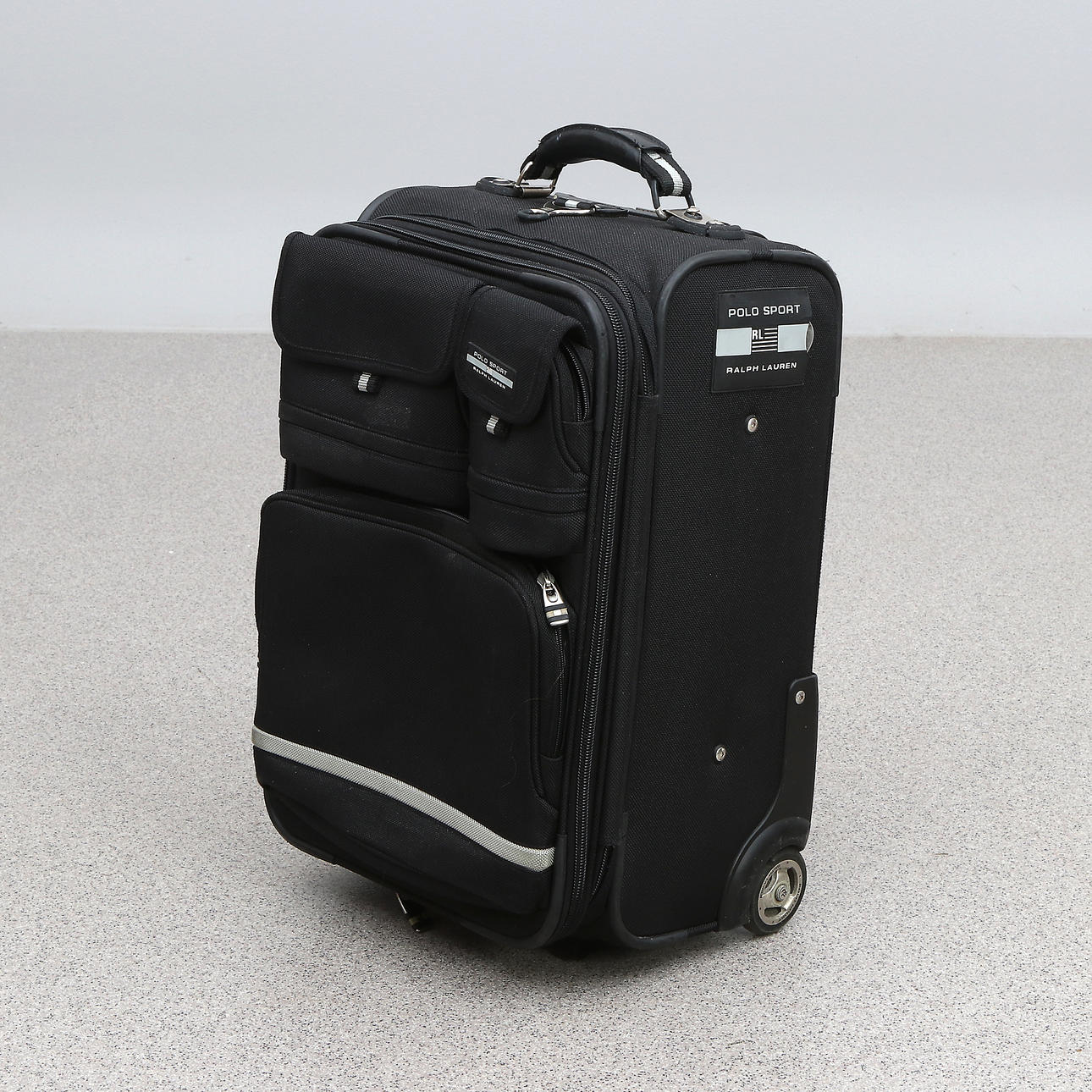 RALPH LAUREN, SUITCASE. Rollable, with wheels and foldable pull handle. Contemporary Manufacturing.