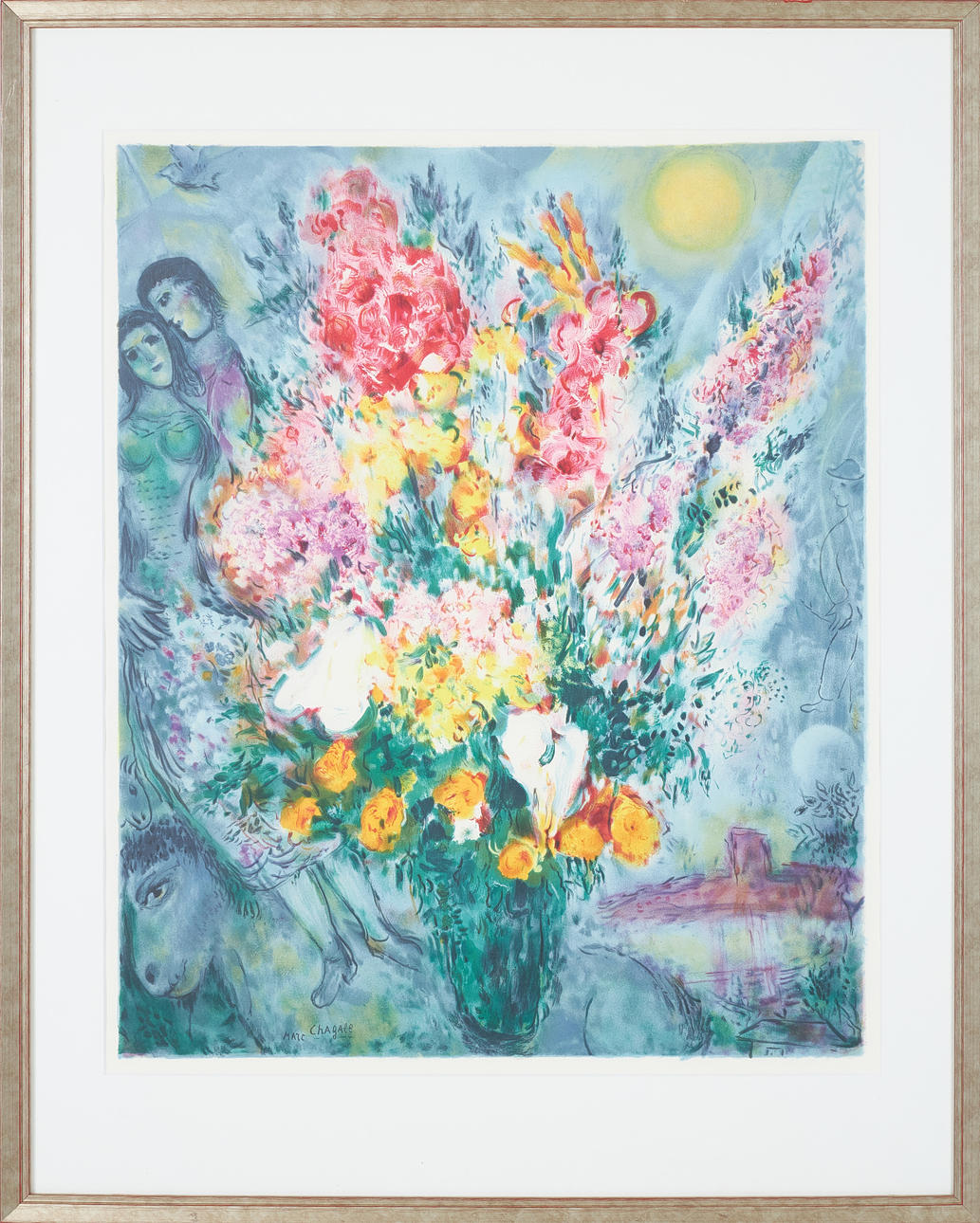 AFFISCH, efter Marc Chagall, Blomsterstilleben, offsettryck.