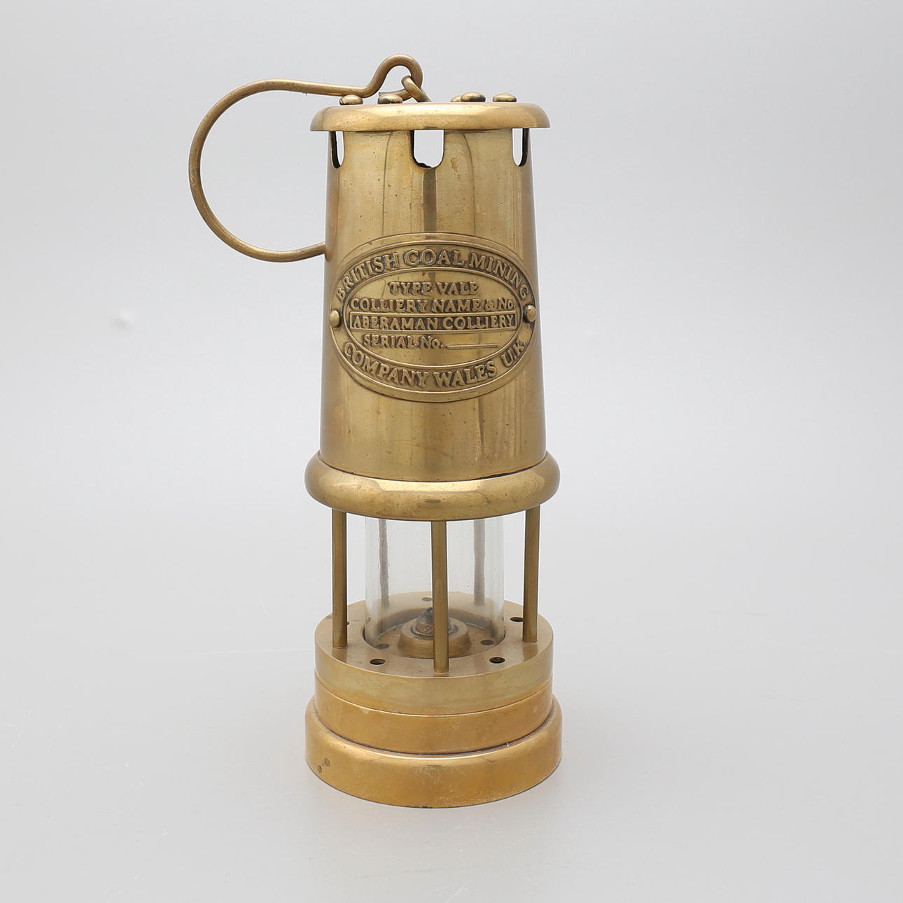 MINING LAMP, brass, 20th century.