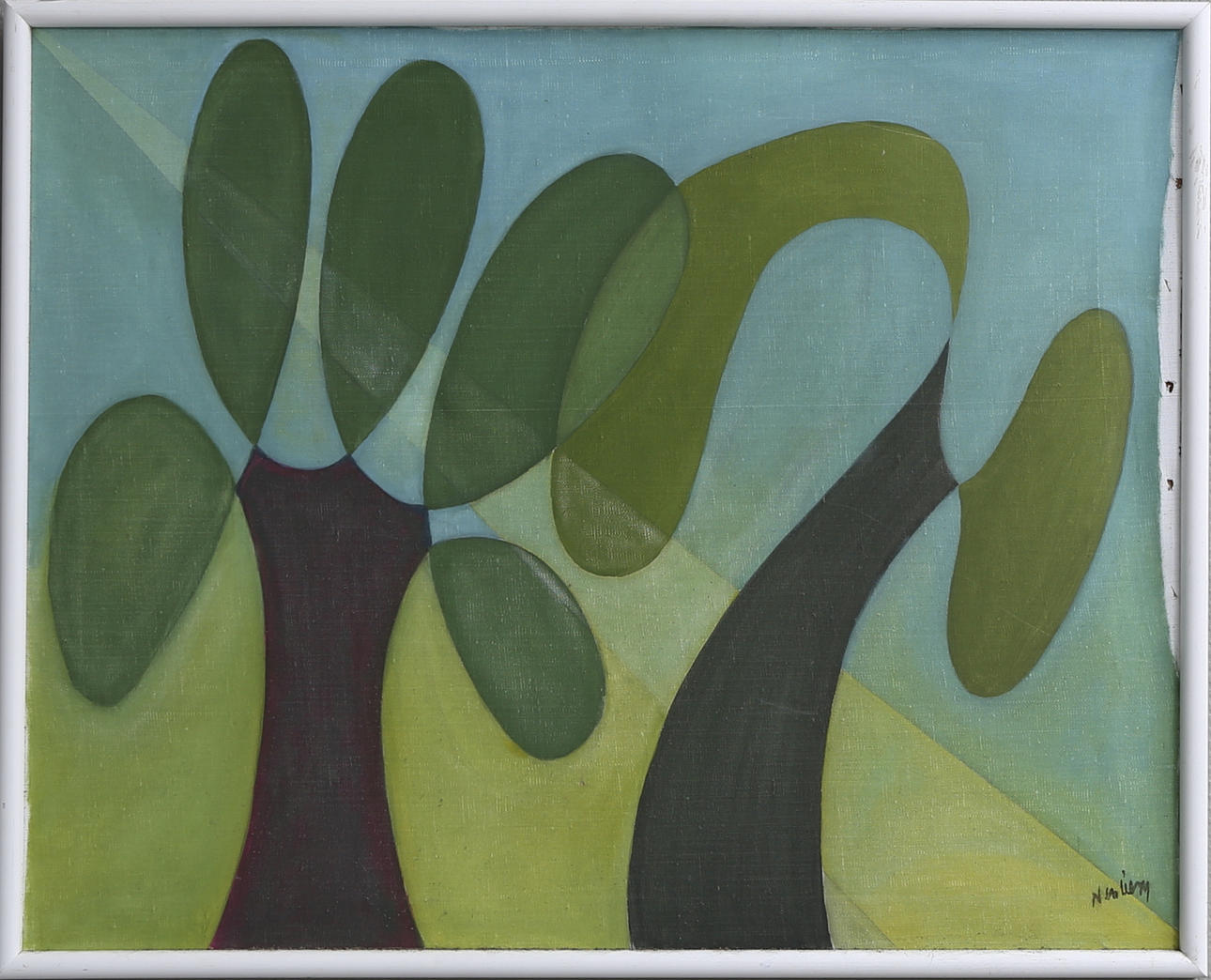 GUSTAF NESSBERG. "Pilträd". Olja på duk, signerad.