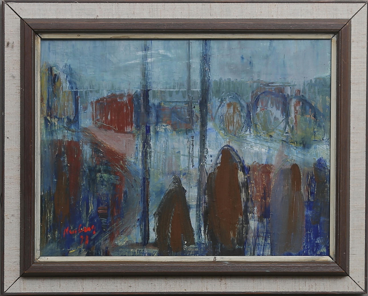 GUSTAF NESSBERG. Olja på pannå, signerad och otydligt daterad.