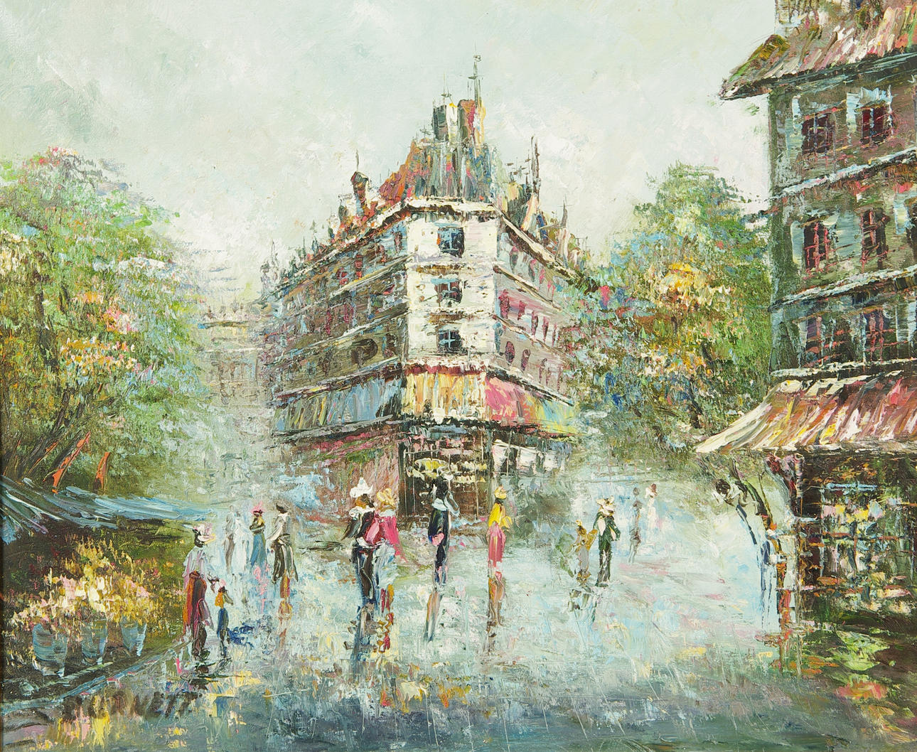 OIDENTIFIERAD KONSTNÄR. Motiv från Paris, oljemålning, signerad Burnett.