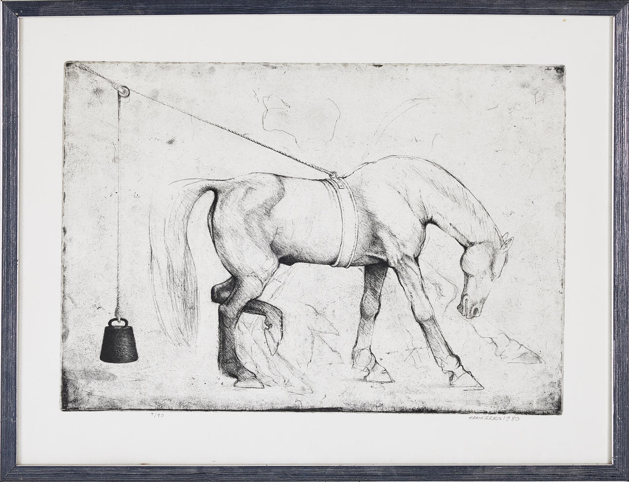 HANS HAMNGREN (1934-2017). Pferd, Radierung.