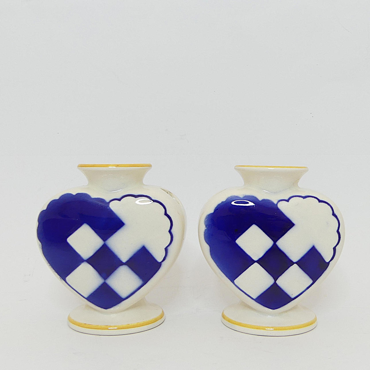 Lysestager, i form af hjerter, „JULEHJERTE“, 2 stk, Aluminia, Danmark.