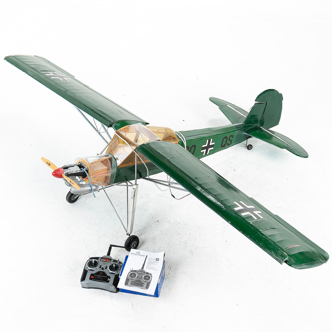 R/C MODELLFLYGPLAN, med handkontroll, etanoldriven, Fieseler Fi 156C ...
