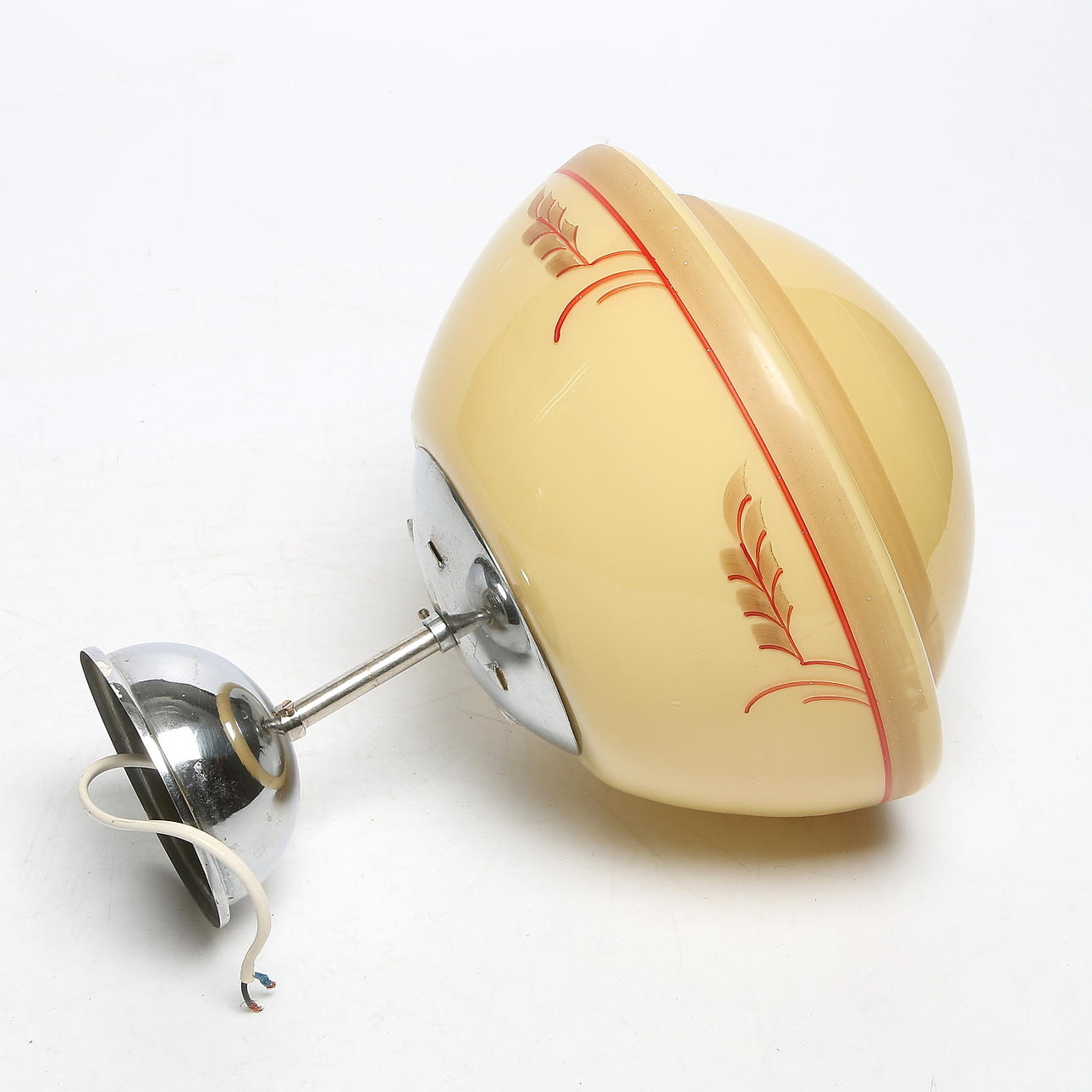 TAKLAMPA, glas och krom, Art Deco, 1930/40-tal.