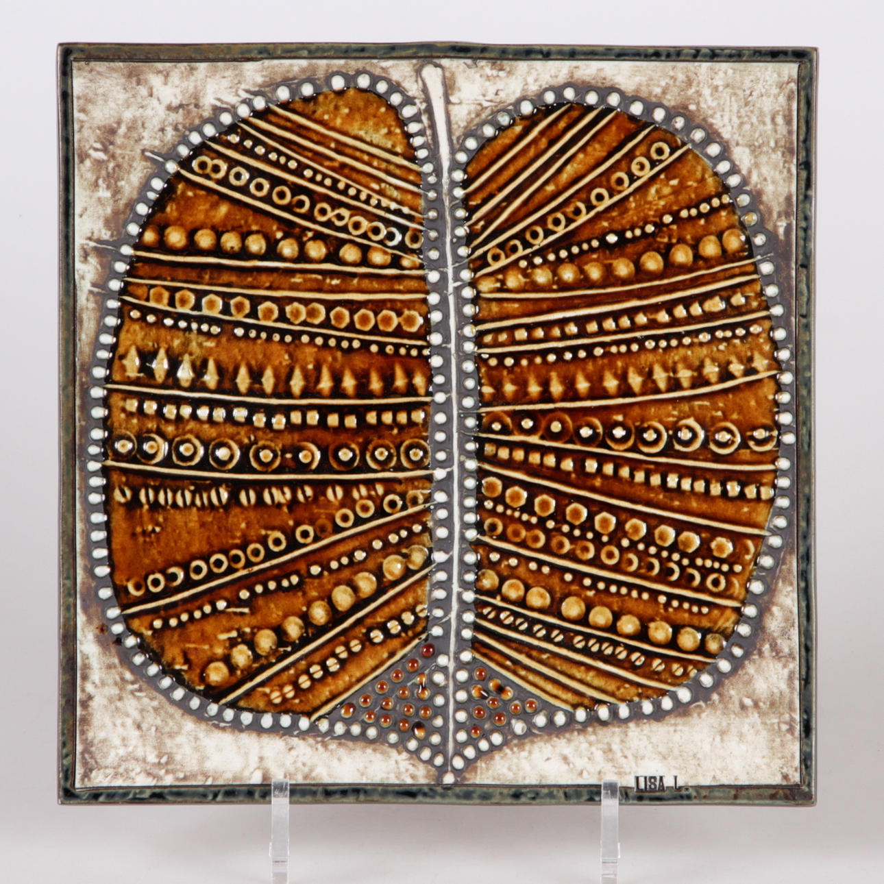 VÄGGRELIEF, stengods, äpple, Lisa Larson, Gustavsberg.