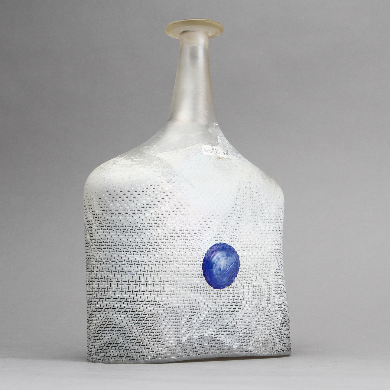 FLASKA "NETWORK", glas, signerad. Bertil Vallien, Boda.