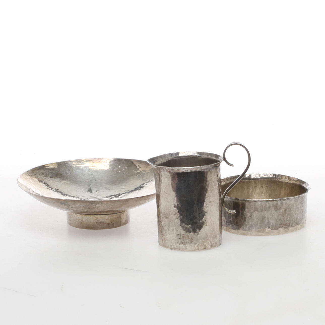 SKÅLAR, 2 st, GRÄDDKANNA, silver, 1900-tal.