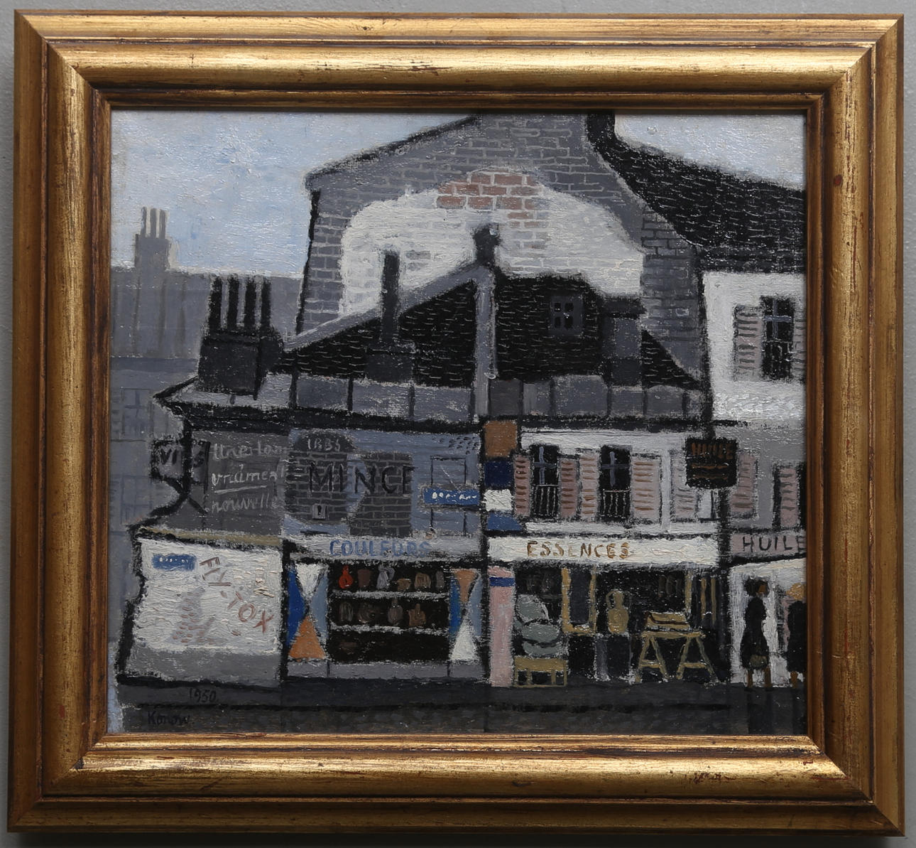 JURGEN VON KONOW. Olja på duk, "Gatuhörn i Paris", signerad och daterad 1950.