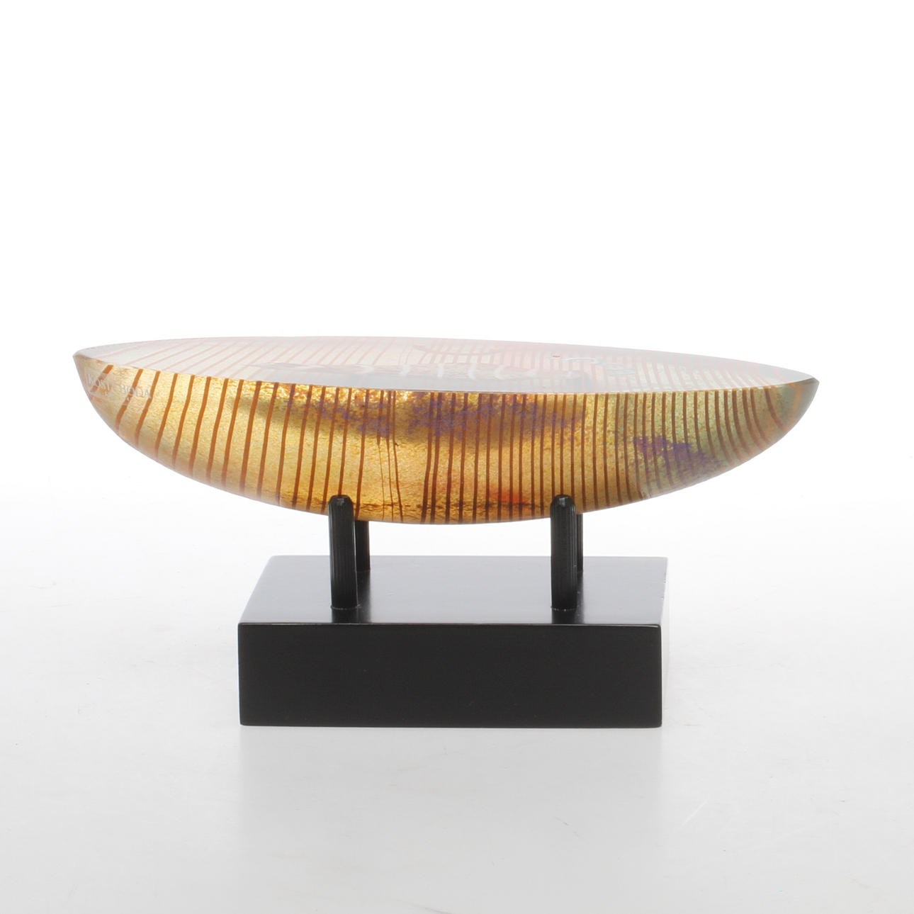 SKULPTUR, glas, båt, Bertil Vallien, Kosta Boda, signerad.