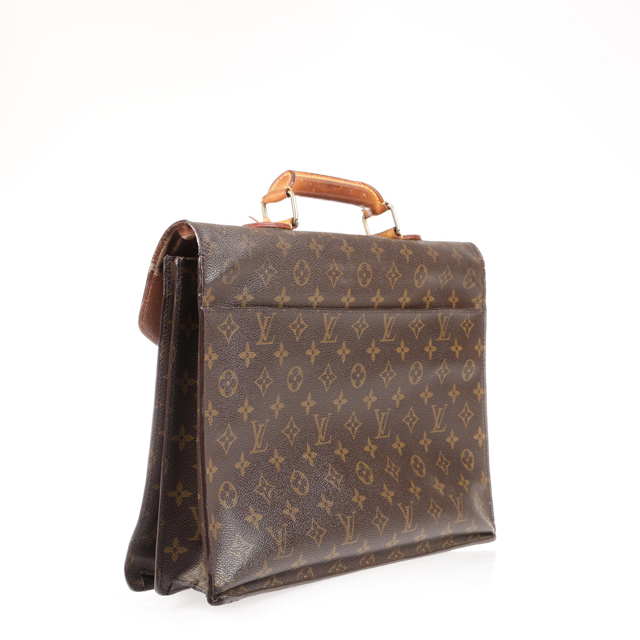 バッグ Louis Vuitton Conseiller Briefcase Louis Vuitton // 1980s Brown Serviette Conseiller Monogram