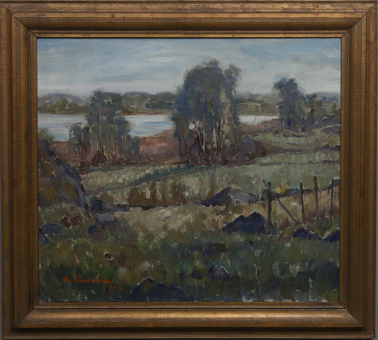 MARTIN LINDSTRÖM. Olja på duk, signerad och daterad 1947.