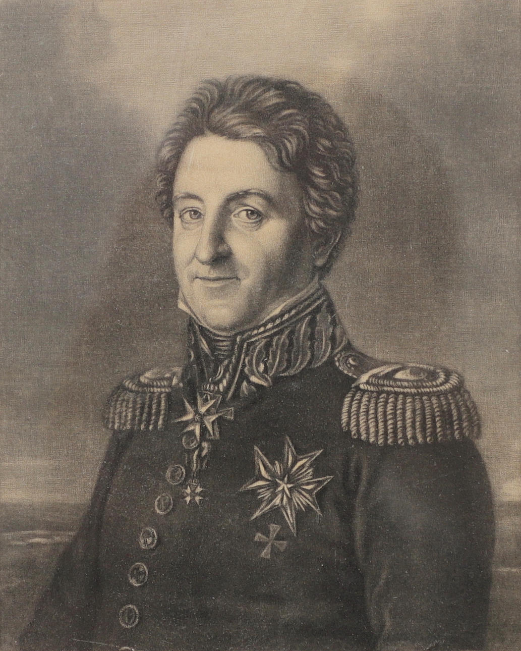 AFTER PER KRAFT. Portrait, Mezzotint etching.