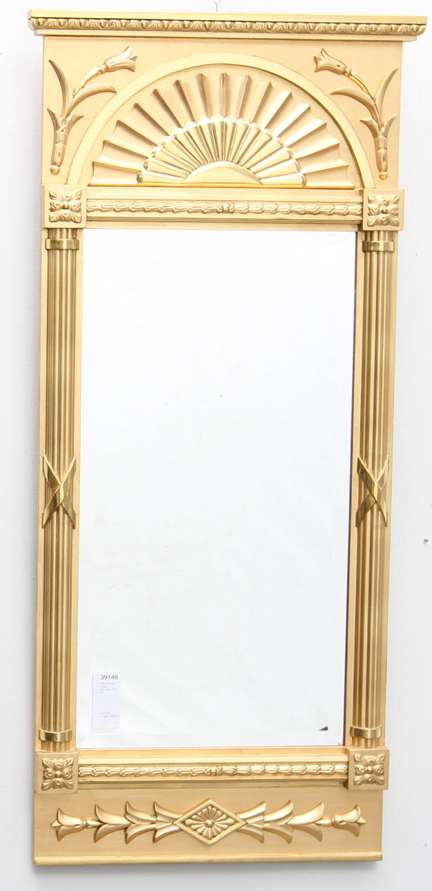 VÄGGSPEGEL, förgylld, empirestil, 1900-tal.