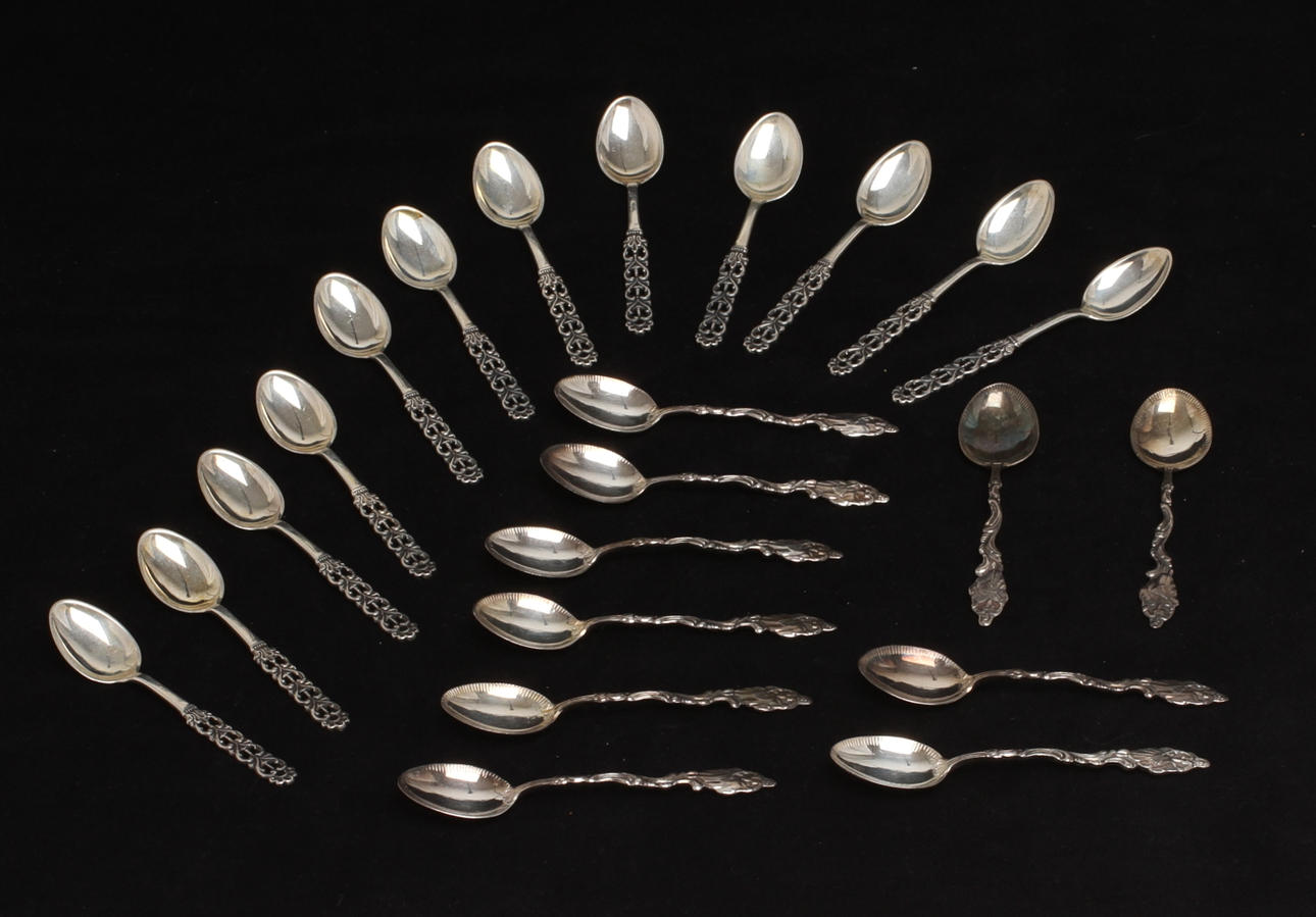 KAFFESKEDAR, 10+12 st, silver, 1900-tal.