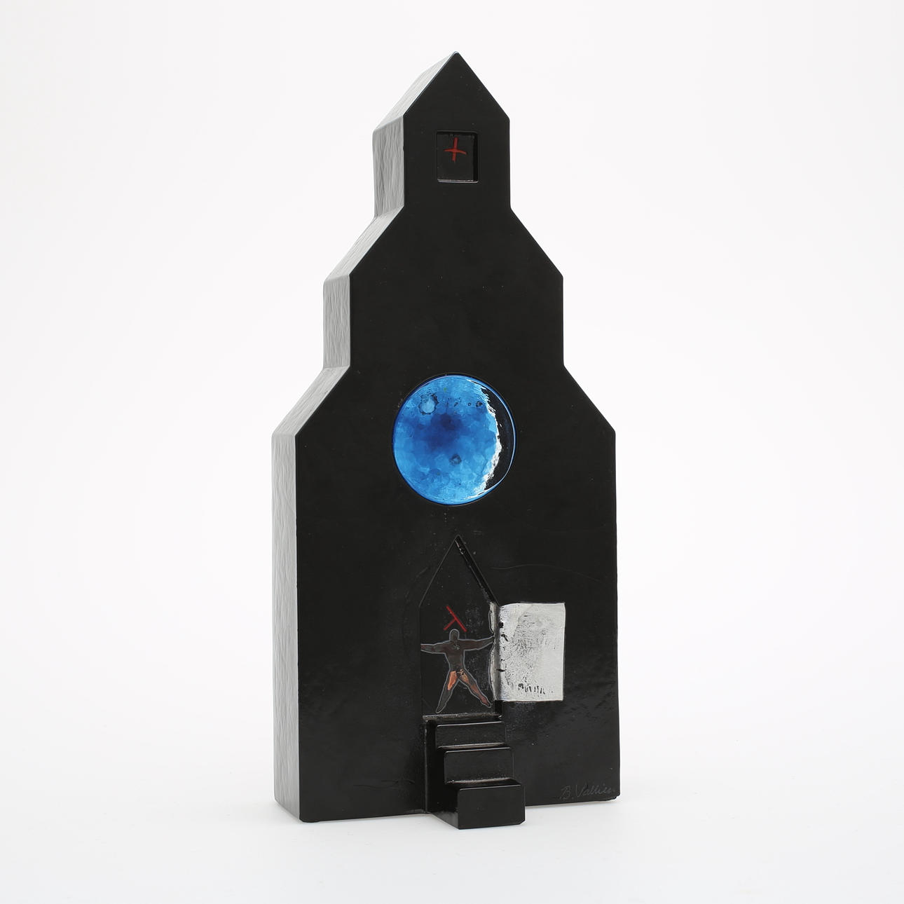 BERTIL VALLIEN. Skulptur, prov, "Totem", signerad.