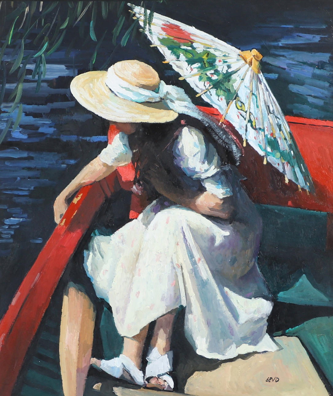 SHERREE VALENTINE-DAINES (B.1956). A LAZY DAY ON THE WATER.