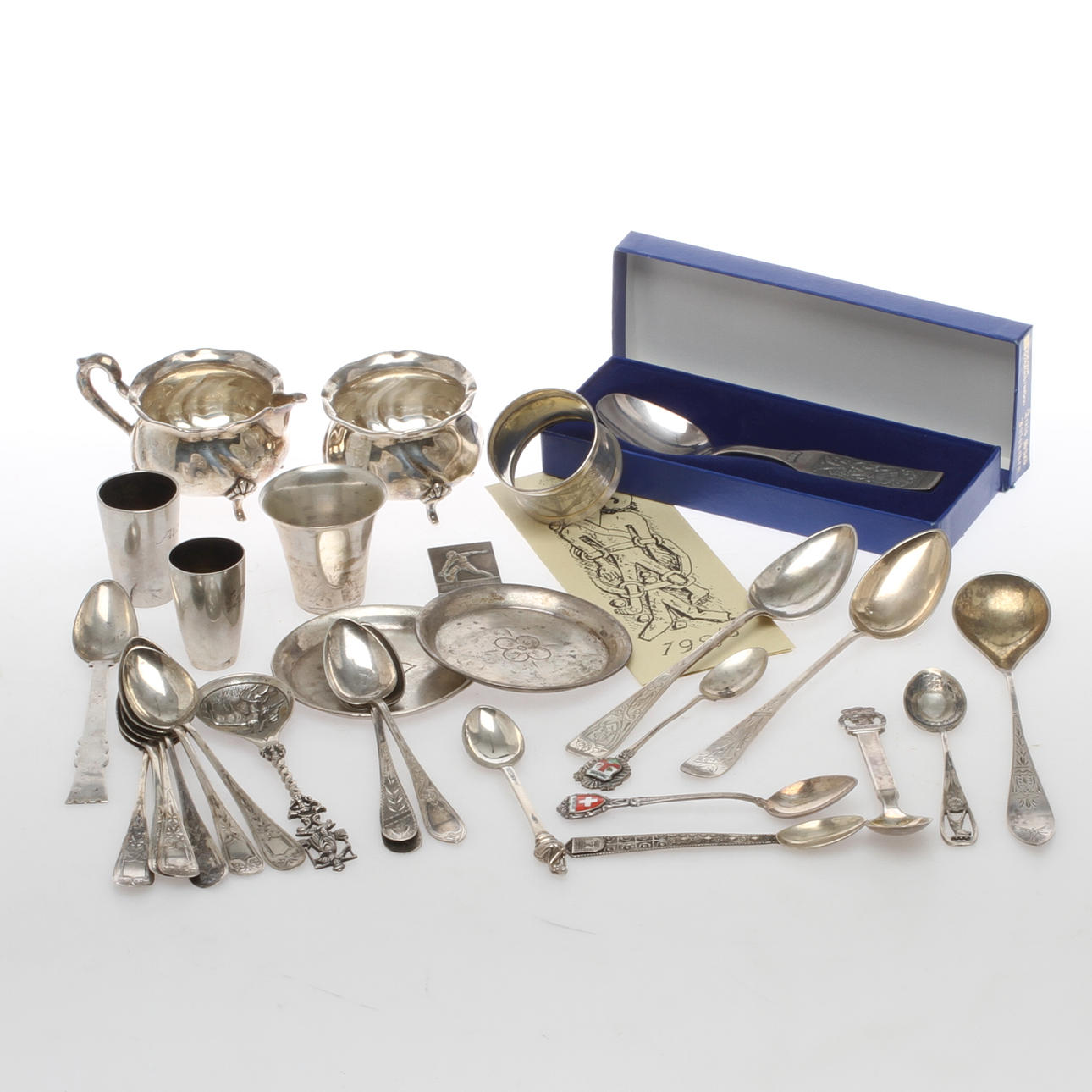 PARTI SILVER, mestadels skedar, 1900-tal.