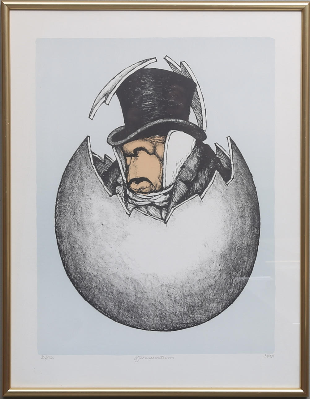 EWERT KARLSSON. " Nykonservatism". Litografi. Signerad och numrerad 353/360.