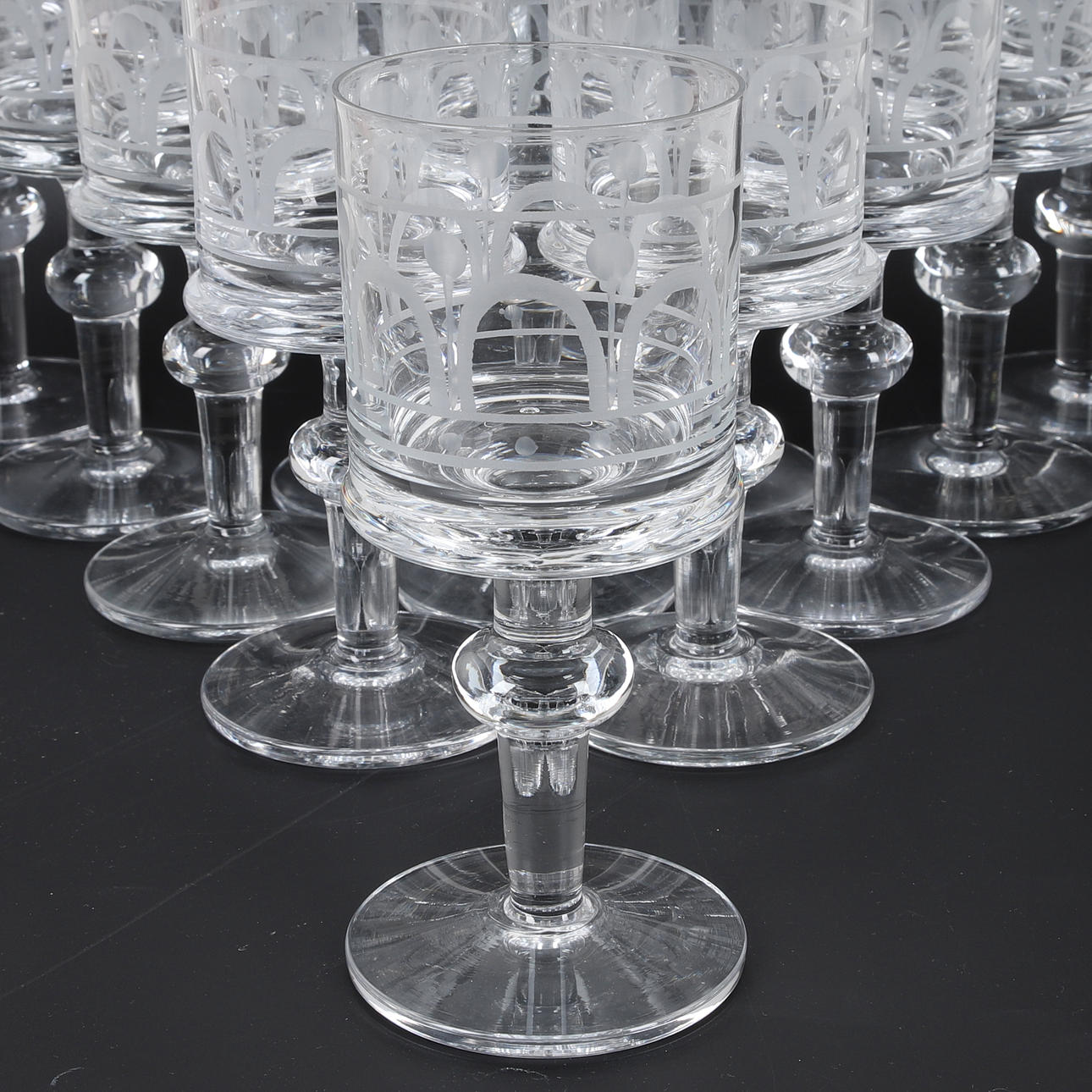 BERTIL VALLIEN. Vinglas, 12 st, "Husar", Boda.