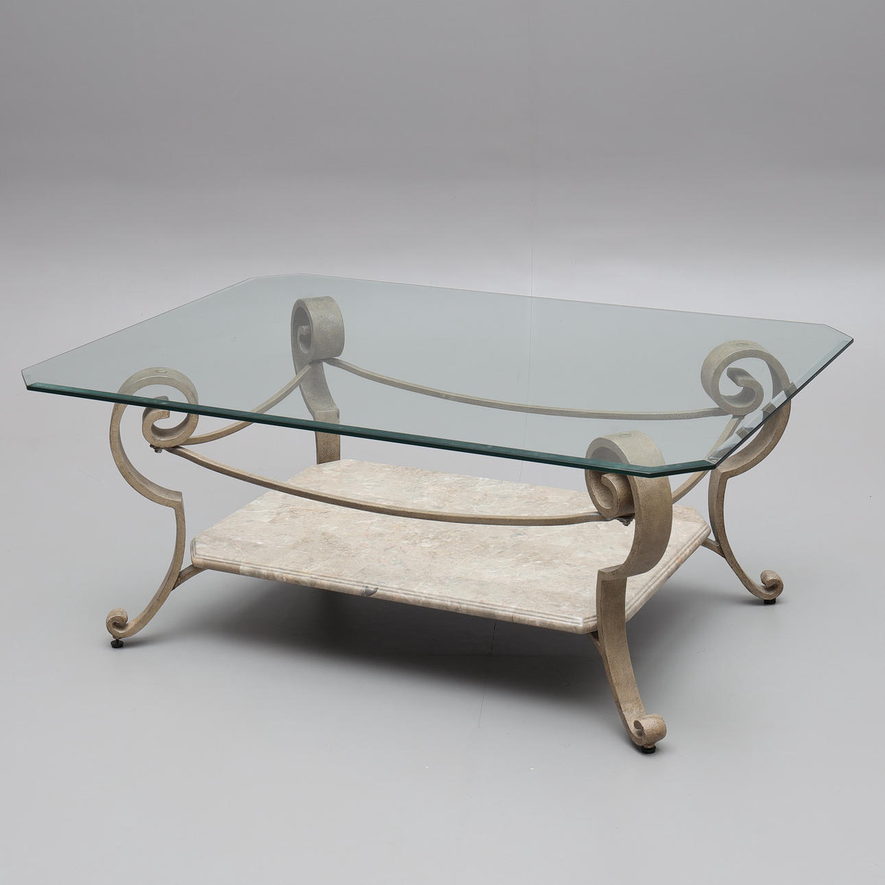 A 20th-century Italian style marble coffee table.