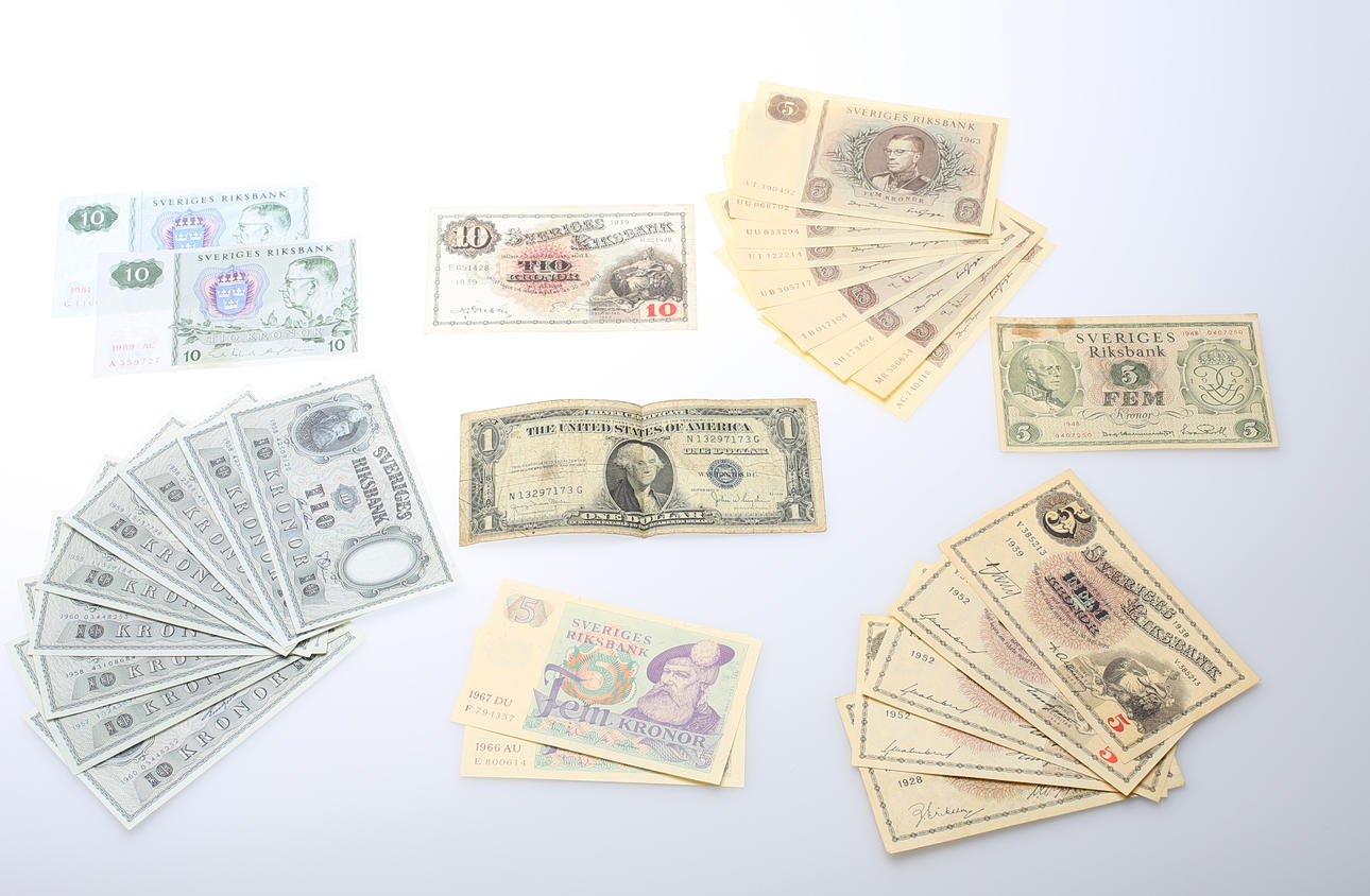 SEDLAR, 30 st, Sverige samt USA, 1900-tal.