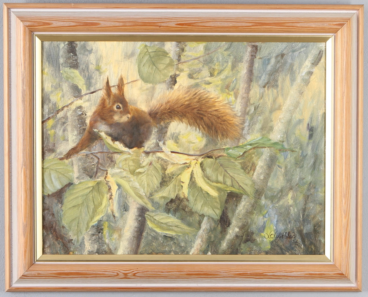 LEIF LILJEBLAD. Ekorre, olja på duk, signerad.