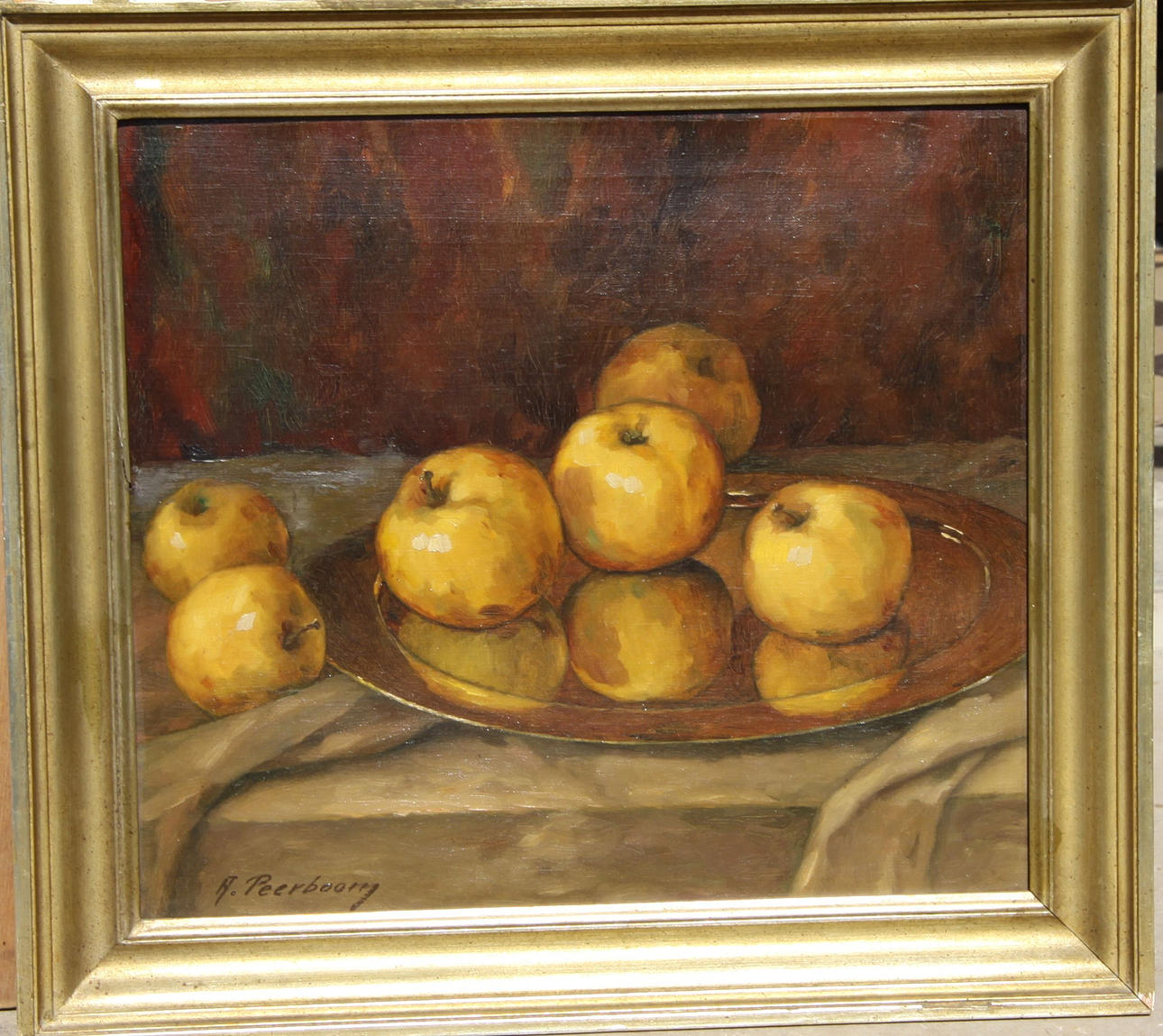 ALFONS PEERBOOM. Stiileben med äpplen.