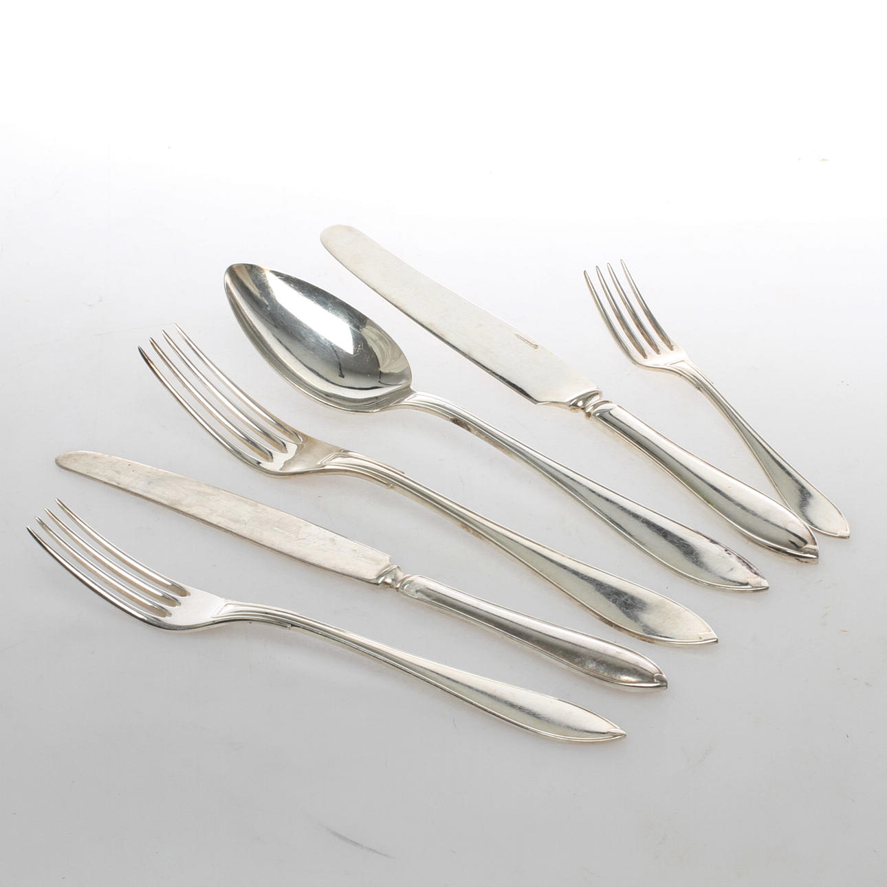 PARTI BESTICK, 81 delar nysilver, svensk spets, Gense 1900-tal.