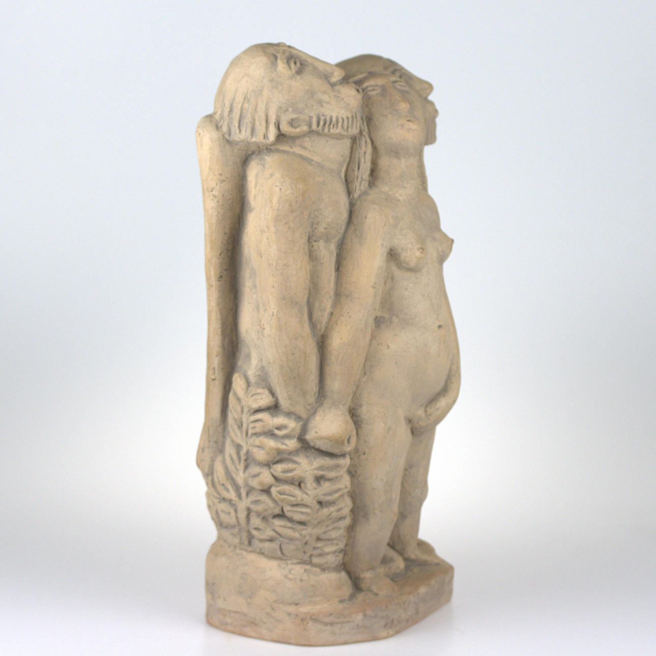 ÅKE HOLM. Sculpture, “Expelled from Paradise”, unglazed stoneware