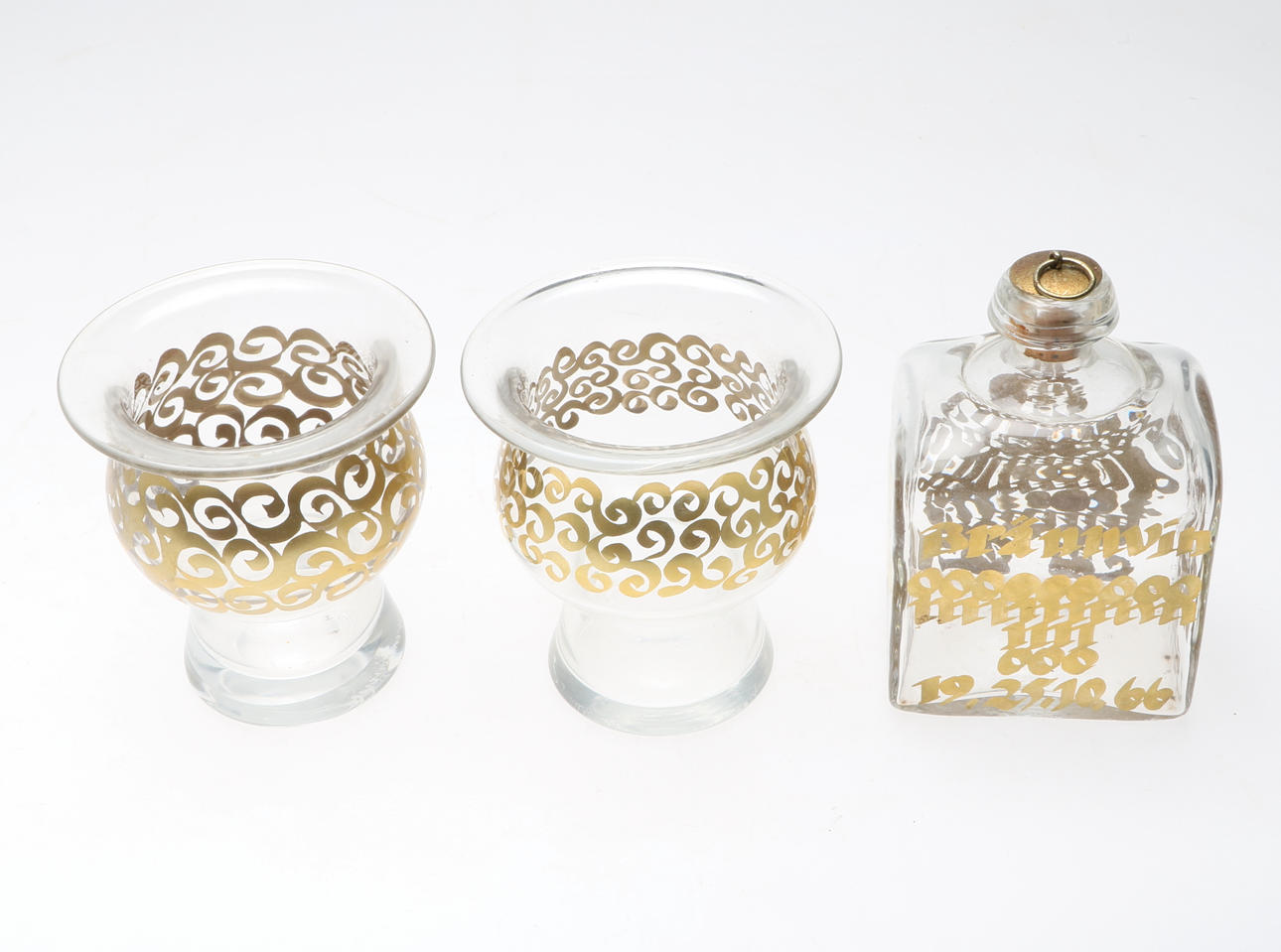 KONSTGLAS, 3 delar, Margareta Hennix, Johansfors, 1960-tal.