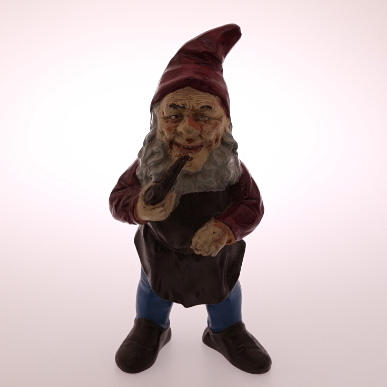 TOMTE, keramik, tidigt 1900-tal, rökande tomtegubbe.