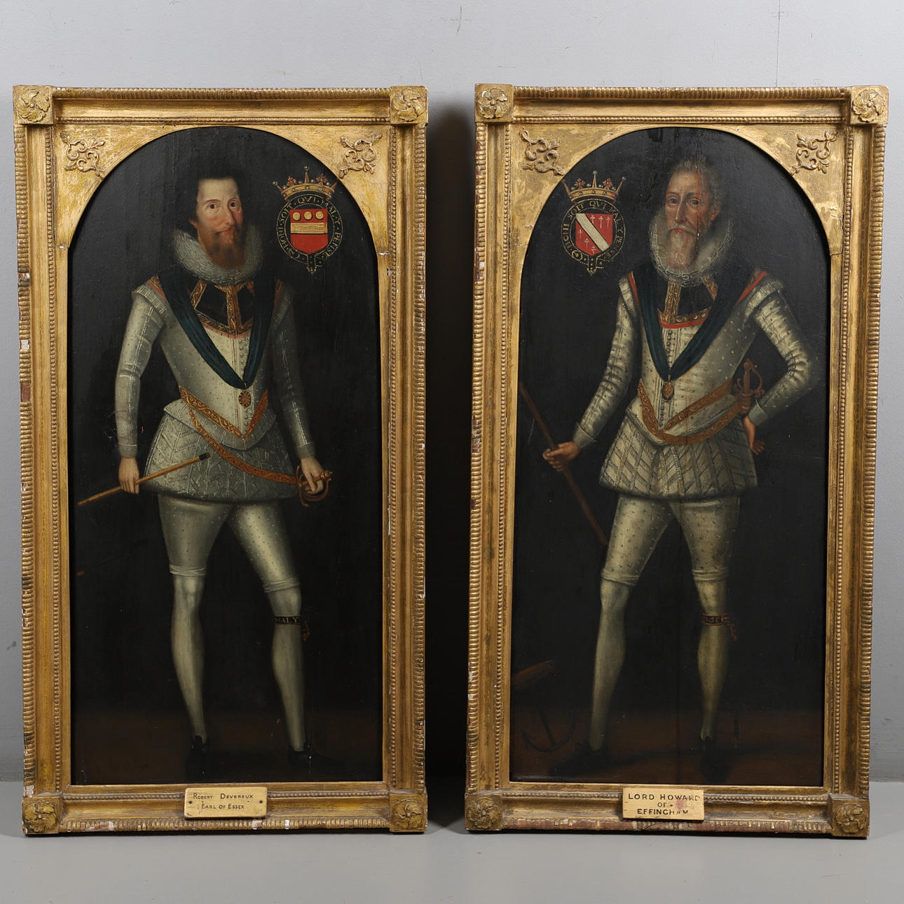 IN THE MANNER OF MARCUS GHEERAERTS THE YOUNGER (1561-1636). PORTRAITS OF ROBERT DEVEREUX, 2nd EARL OF ESSEX (1565-1601); AND OF WILLIAM HOWARD, 1st BARON HOWARD OF EFFINGHAM (1510-1573).